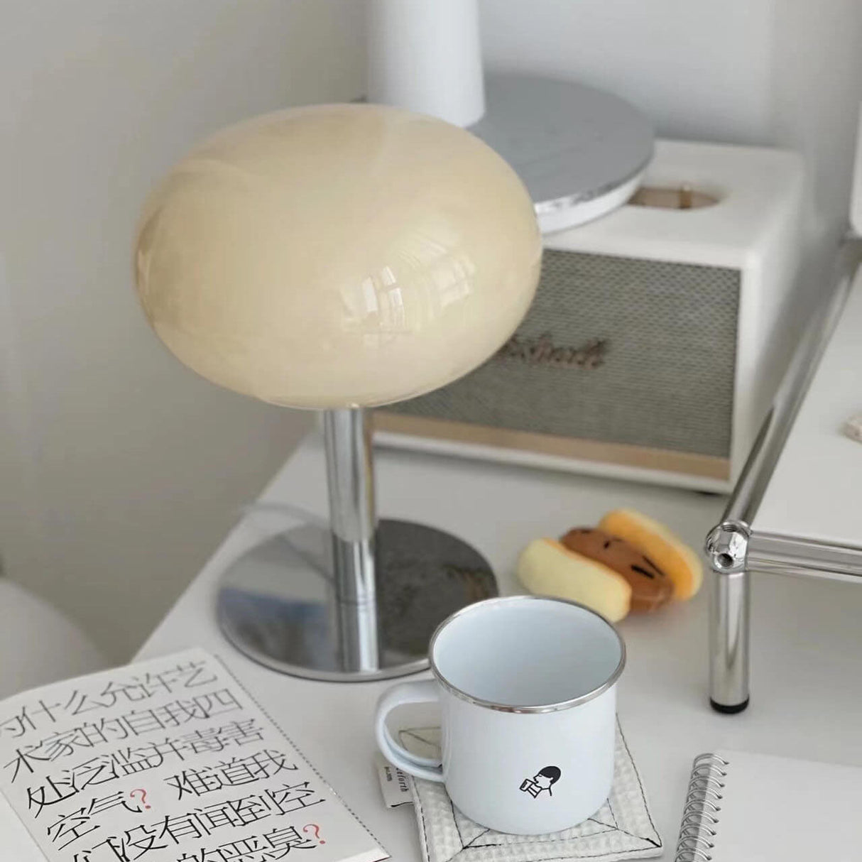 ShiningSphere Nordic Tischlampe | Vintage Design | Rundes Glas | Stimmungslicht | 1-flammig | Deko für Zuhause