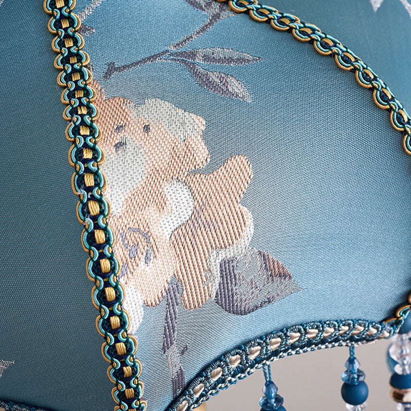 LustraNoble Europäisches Design Tischlampe | Harz & Stoff | Schlafzimmerlicht | 1-Licht