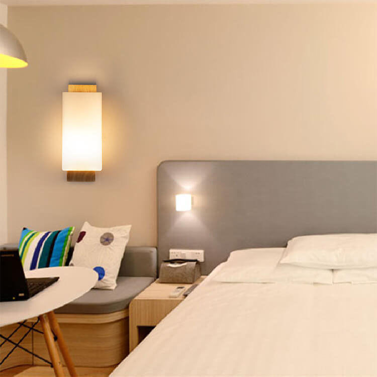 ArchiGlow Wandleuchte | Modern Minimalistisch | Holz & Glas Säule | 1-flammig | Wandlampe