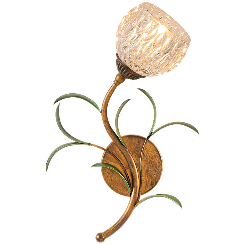 FioroGlass Kunstvolle Glasblüten Wandleuchte | Minimalistisches Design | 1/2 Lichter | Dekoration für Zuhause