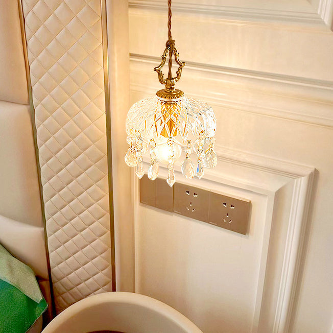 Novelette Pendelleuchte | Art Deco Design | Messing & Kristall | Stilvolle Beleuchtung für Wohnzimmer