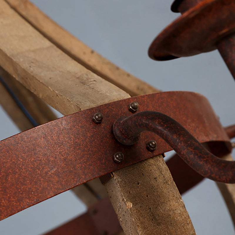 RustiLuxe Runde Ast-Kerzenhalter Holz-Eisen Kronleuchter | 5/6/8 Lichter | Landhausstil