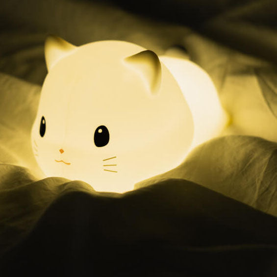 GlowKitty LED Nachtlicht | Kreative Silikon-Katzenlampe | USB-Aufladung & Timer | Kinderzimmer & Stimmungslicht