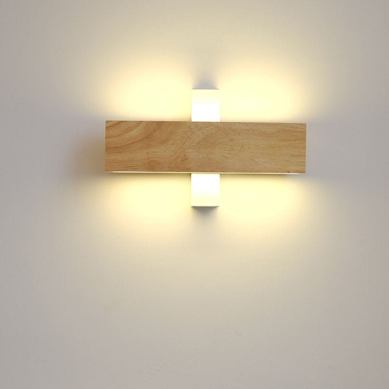 LumoLog Japanischer Minimalistischer Rotierender LED Wandstrahler | Holzoptik | Dimmbar | Modernes Design für Zuhause