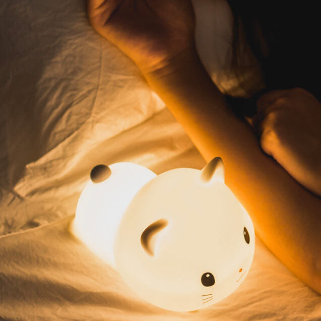 GlowKitty LED Nachtlicht | Kreative Silikon-Katzenlampe | USB-Aufladung & Timer | Kinderzimmer & Stimmungslicht