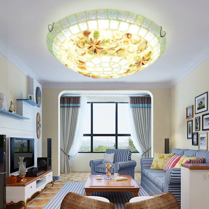 Shellique Tiffany Mosaik-Deckenleuchte | Kreatives Design | Einzigartige Muscheloptik | Stimmungsvolle Beleuchtung | 1-flammig