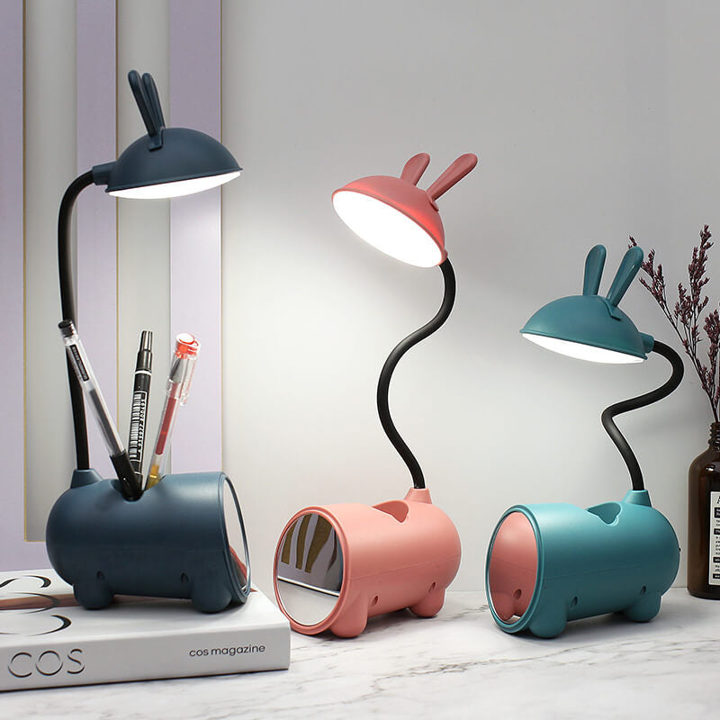 BunnyGlow Kreative LED Touch-Lampe mit Stifthalter | USB-Ladefunktion | Schreibtischlampe | Kinderzimmer Deko