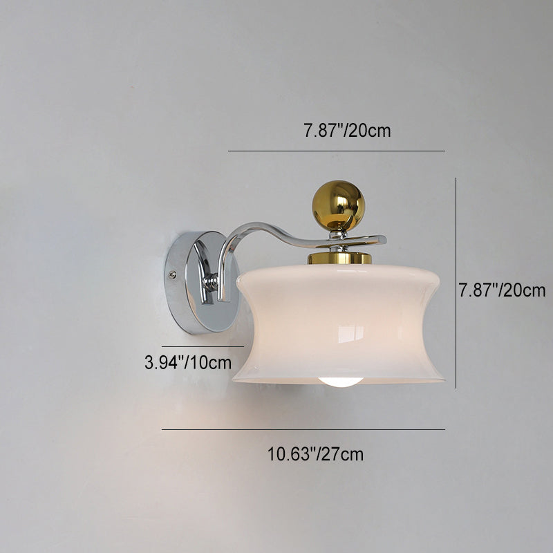 Scandura Wandleuchte | Skandinavisches Design | Glas & Eisen | Wellenförmiger Arm | Beleuchtung für Schlafzimmer