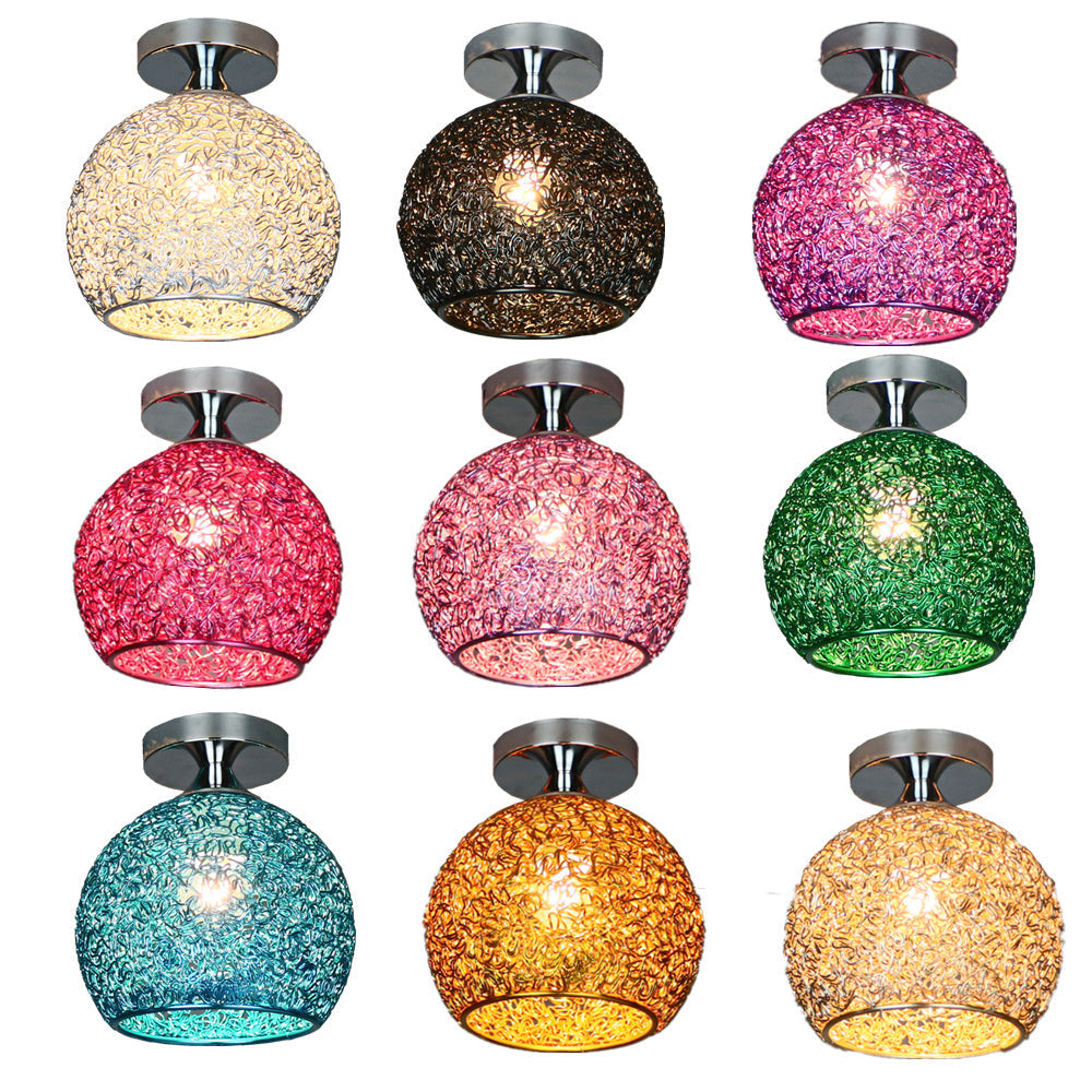 WeaveSphere Deckenleuchte | Skandinavisches Design | Geflochtene Kugel | 1-Licht | Perfekt für Flure und Wohnräume