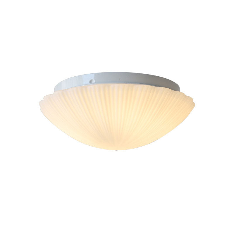 Auralis Modern French LED Deckenleuchte | Cremefarbenes Muschelgals | Flush Mount | Stimmungslicht | Deko für Zuhause