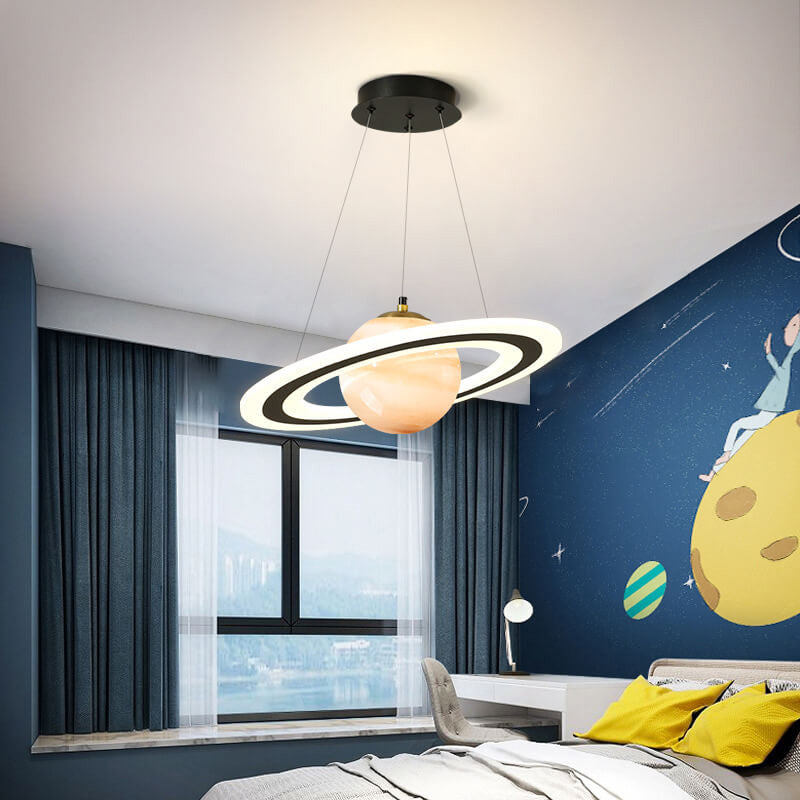 NovaOrbit Kids LED Kronleuchter | Kreatives Weltraumdesign | Dimmbar & Farbenfroh | Modern