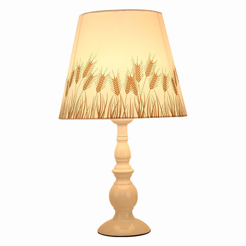 LiliaBloom Exklusive Tischlampe mit Stoffschirm | Blumenmotiv | Vase-Design | LED-Dimmfunktion | Elegante Beleuchtung für Zuhause