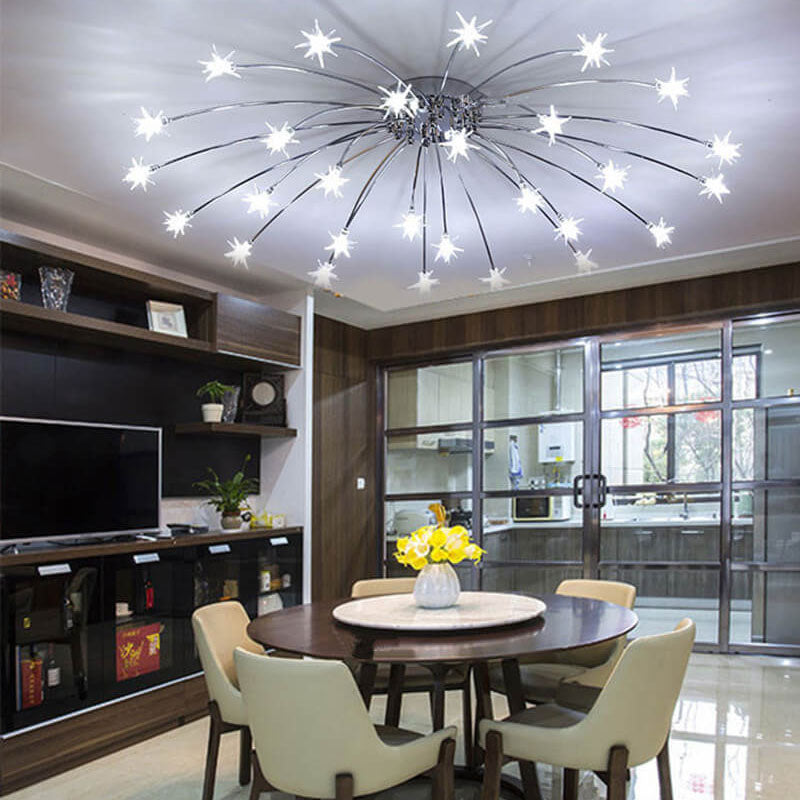 Starvia Kreative Deckenleuchte | Sternen-Design | 12/21/28 Licht | Wohnzimmer-Beleuchtung