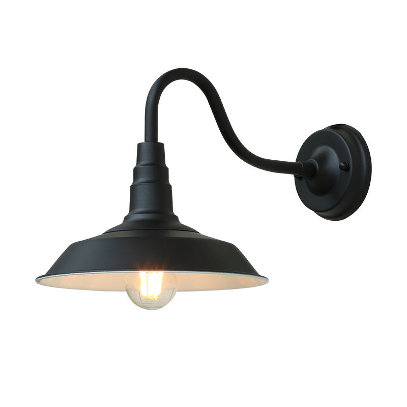 Noctura Classic Wandlampe | Vintage Design | Eisenrahmen mit Rundem Glasschirm | 1-Licht Esszimmerbeleuchtung