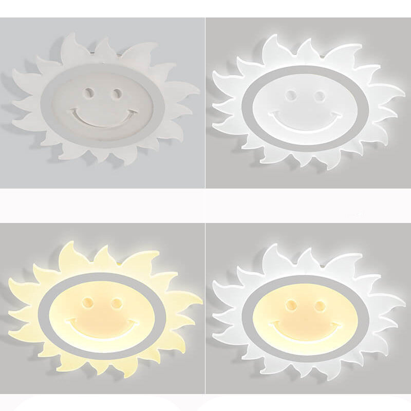 SunnyGlow Smiley LED Deckenleuchte | Cartoon Design | Warm- & Weißlicht | Dimmbar | Kinderzimmer