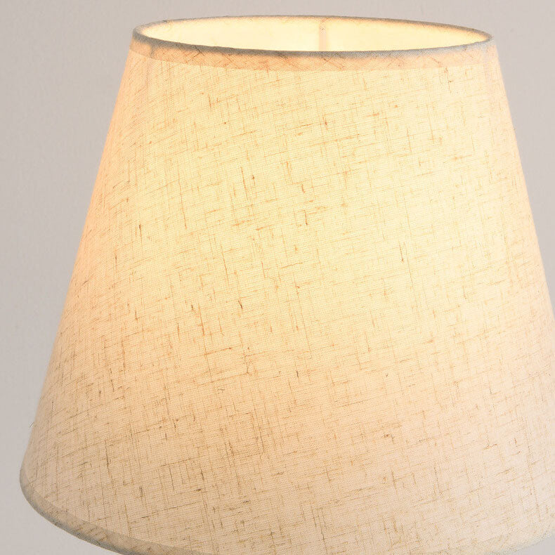 NoctaLoom Nordic Tischlampe | Vintage Design | Stoffschirm & Eisenbasis | Touch-Schalter