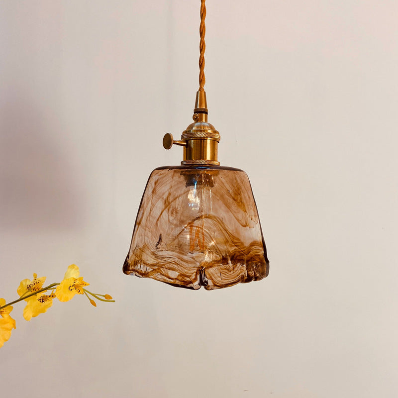 Amberlux Vintage Pendelleuchte | Quadratisches Glas & Messing | Traditionelles Design | Wohnzimmerlicht