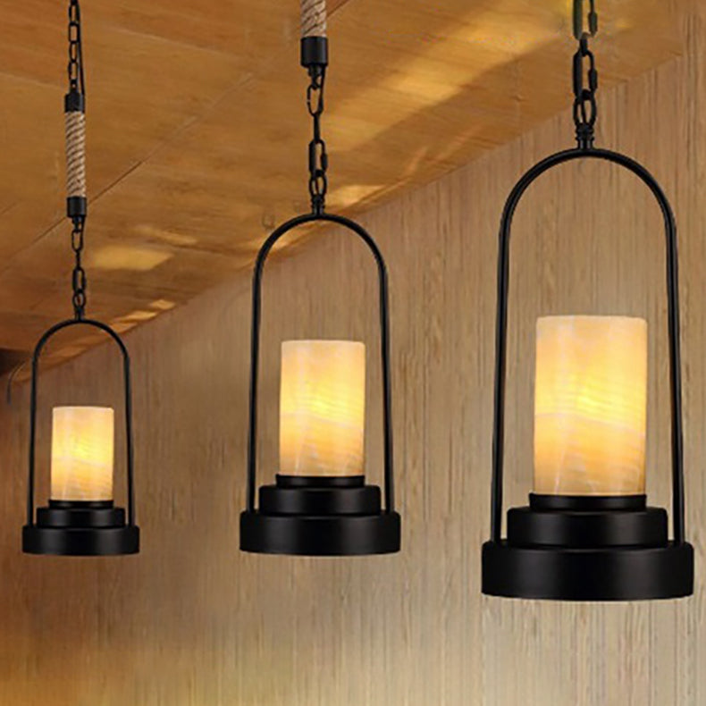 HempCandle Industrielle Pendelleuchte | Vintage Seil-Design | 1-flammige LED-Hängeleuchte | Rustikaler Stil