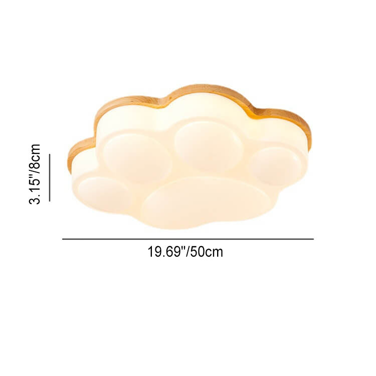 CatGlow Deckenleuchte | Kreatives Katzenpfoten-Design | Nordic Holzstil | LED | Dimmbar