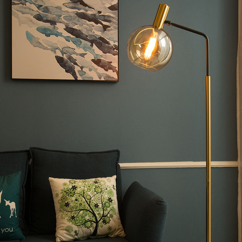 Illureva Nordic Minimalistische Stehlampe | Glaskuppel | Marmorsockel | 1-Licht Design | Eleganz für Wohnzimmer & Büros