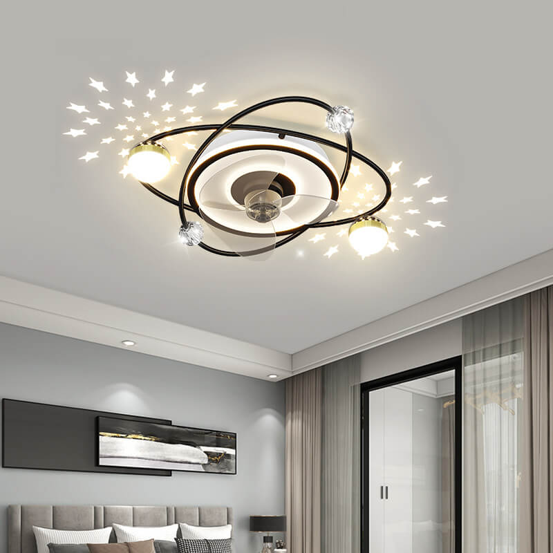 Aetheris Starflow LED Deckenventilator | Sterneffekt | Unsichtbares Lüfterdesign | Modern & Dimmbar