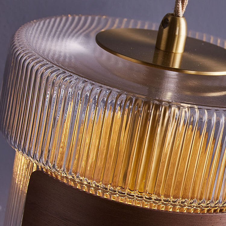 Walnura Wandlampe | Japanisches Minimalistisches Design | Holz & Glas | 1-Licht Wandleuchte