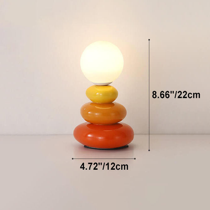 Pebluxe Minimalistische LED Tischlampe | Keramik & Glas | USB-Anschluss | Elegante Beleuchtung für Zuhause & Büro