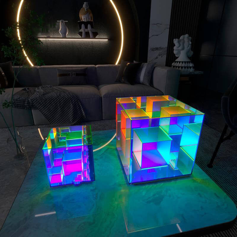 CubeLumin RGB LED Tischlampe | Modernes Design | Rubik’s Cube Optik | Farbwechsel | Deko-Licht