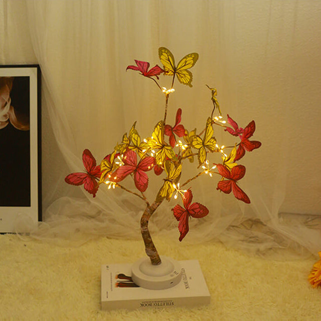 ButterBloom LED Tischlampe | Kreatives Schmetterlings-Design | Baumleuchte | Stimmungslicht