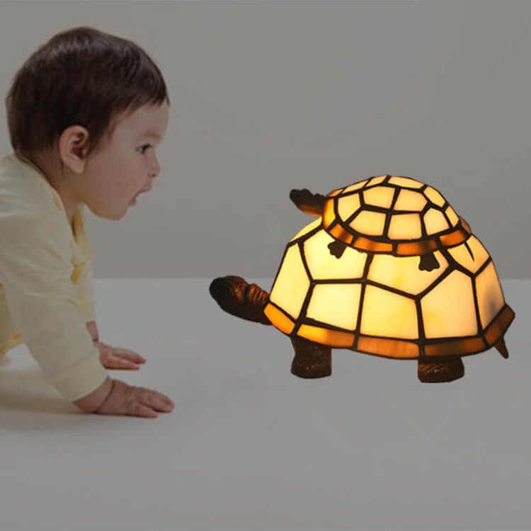 TurtleGlow Tiffany-Stil Schildkrötenlampe | Handgefertigte Glas-Tischleuchte | Stimmungslicht | Nachtlicht | Dekoratives Wohnaccessoire
