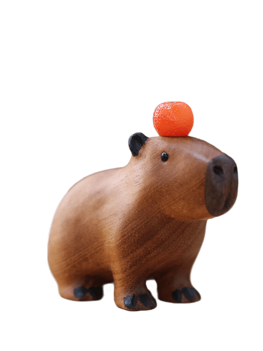 WoodBuddy Capybara Handgefertigte Holzfigur | Einzigartige Deko für Zuhause | Nachhaltiges Design
