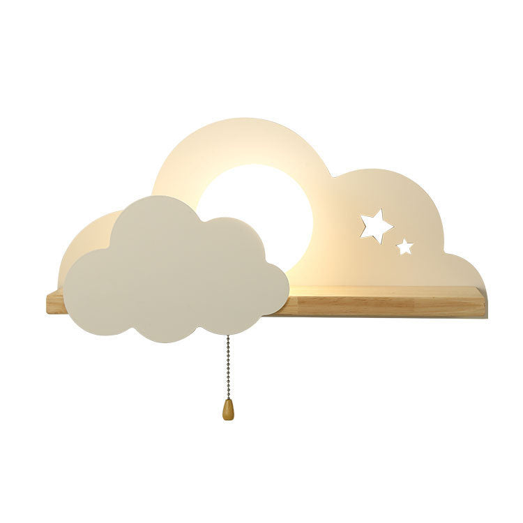 Cloudora Nordic Wandlampe | Glas & Holz | Einzigartiges Wolkendesign | Stimmungslicht für Zuhause