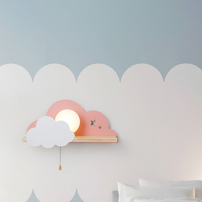 Cloudora Nordic Wandlampe | Glas & Holz | Einzigartiges Wolkendesign | Stimmungslicht für Zuhause