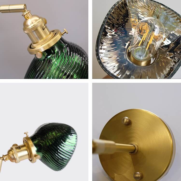 Emerlux Verdant Wandlampe | Vintage Design mit Smaragdgrünem Glas & Messingarm | Hochwertige Beleuchtung