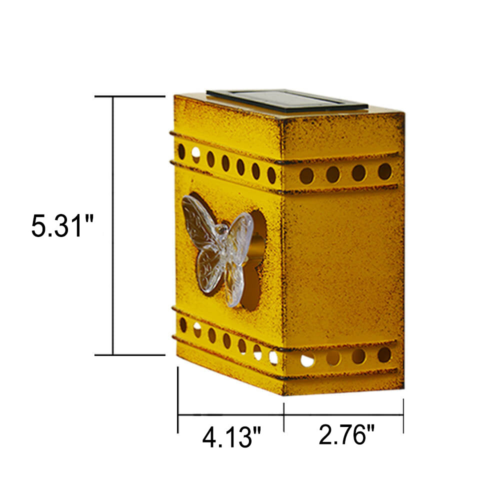SolarForge Retro Solar Wandlampe | Quadratisches Box-Design | Aged Iron | LED Outdoor Beleuchtung