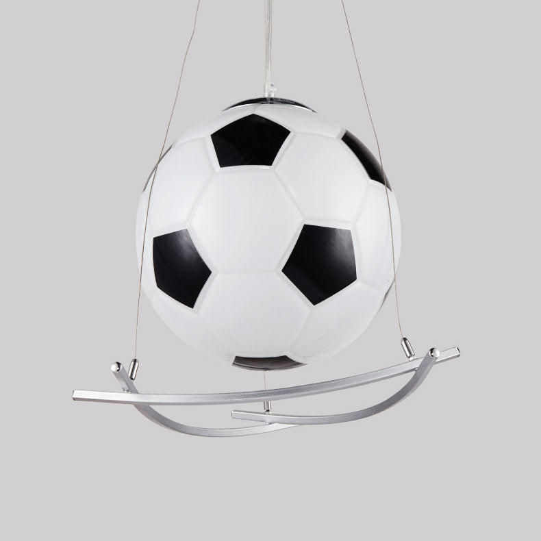 GoalLight Fußball Kinderzimmer Pendelleuchte | Kreatives Design | Glas & Eisen | 1-flammige Hängeleuchte
