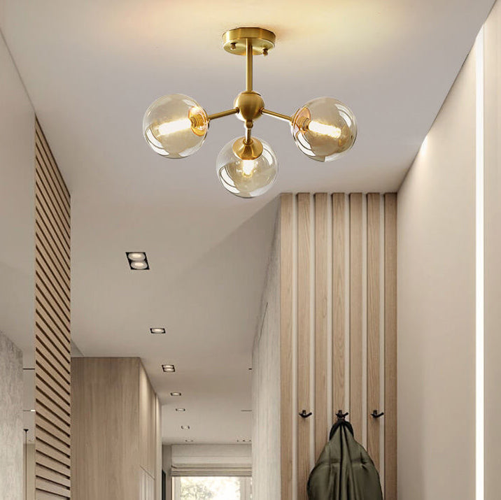 OrbGlide Kupfer-Deckenleuchte | Minimalistisches Design | 3- oder 5-Licht Optionen | Wohnzimmer Deko