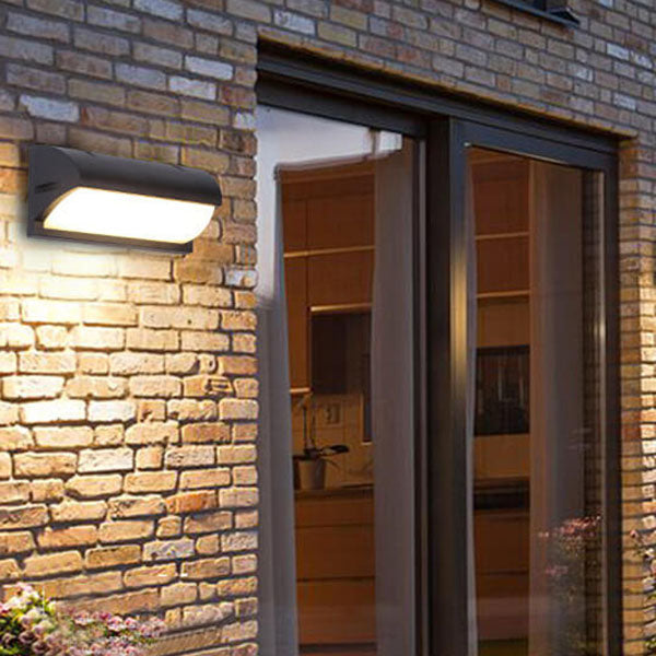 Zynistra AquaGlow Außenwandleuchte | Geometrisches Design | Wasserdicht | LED mit Sensor