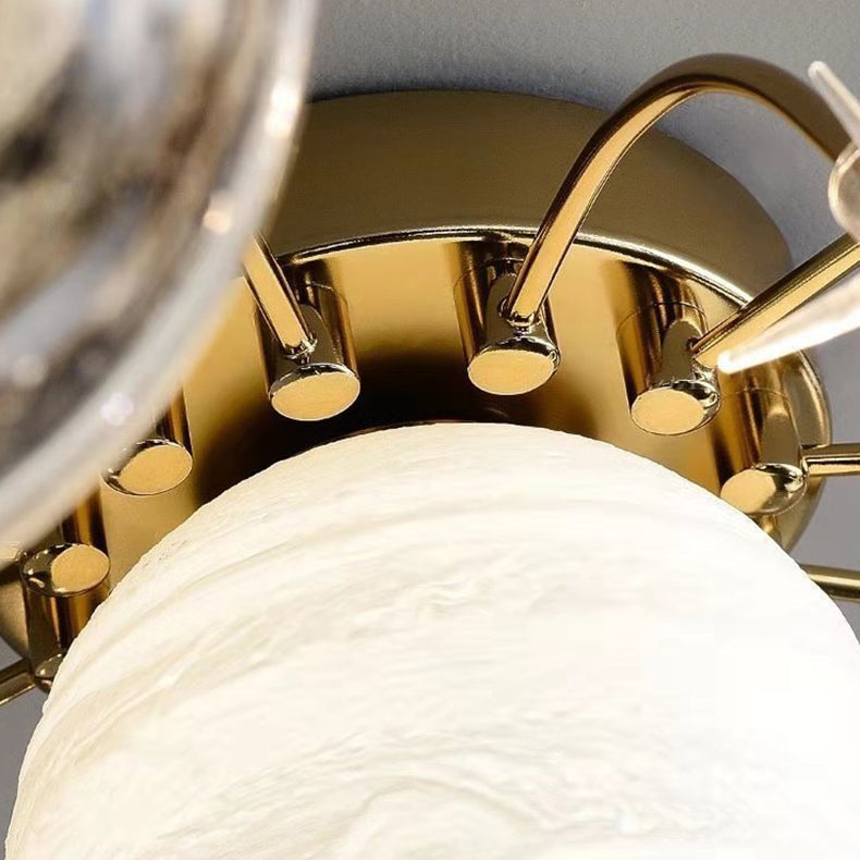 AetherGlobe Kinder Deckenleuchte | Nordic Design | 13 Glaskugeln | Halb-Aufbau-Montage | Deko für Kinderzimmer