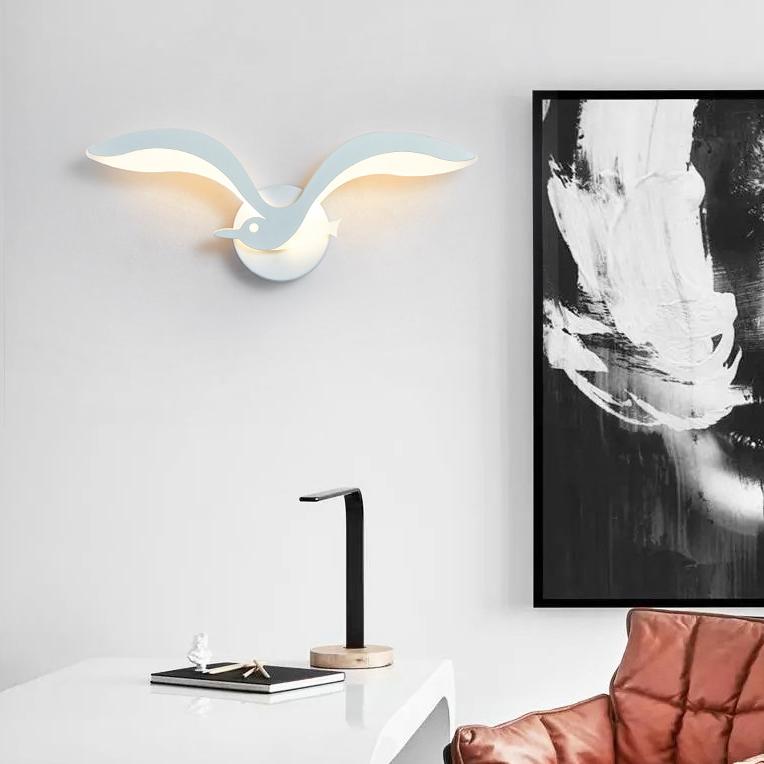WingGlow LED Wandlampe | Kreatives Möwendesign | 1-Licht | Dimmbares Stimmungslicht für Zuhause