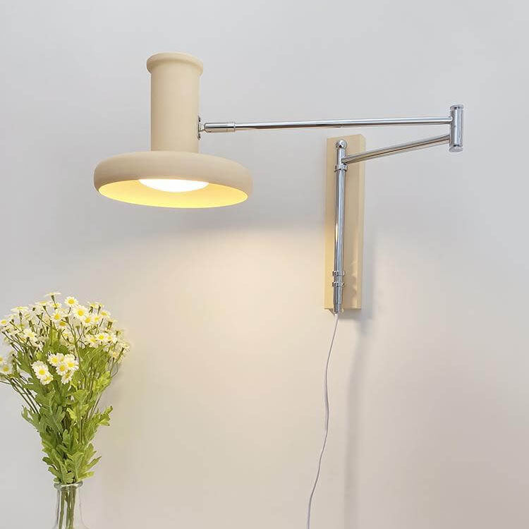 BeigeSwing Nordic Minimalist Wandleuchte | Schwenkarm | 1-Licht Design | Hardwired & Plug-in Optionen