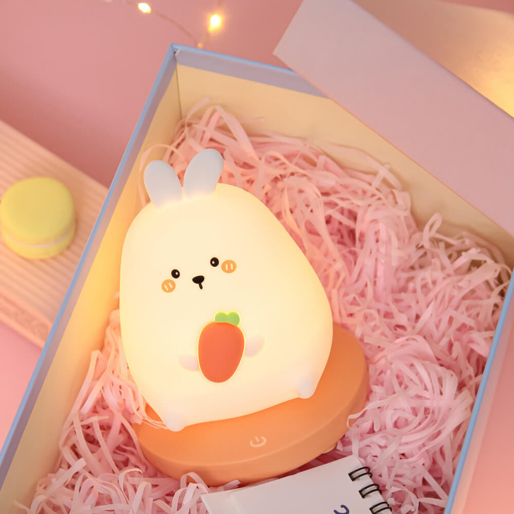 Luminio PalsTier Nachtlicht | Kreatives Silikondesign | Wiederaufladbar via USB | Deko-Tischlampe für Kinder