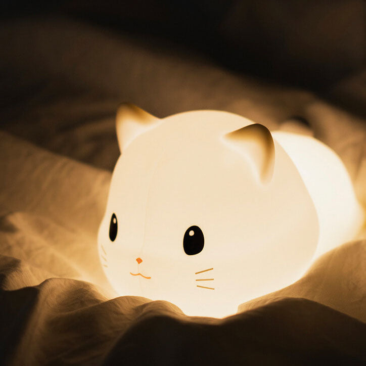 GlowKitty LED Nachtlicht | Kreative Silikon-Katzenlampe | USB-Aufladung & Timer | Kinderzimmer & Stimmungslicht
