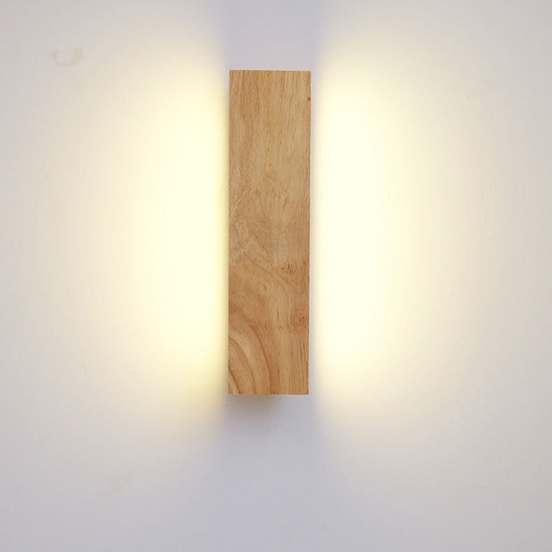 LumoLog Japanischer Minimalistischer Rotierender LED Wandstrahler | Holzoptik | Dimmbar | Modernes Design für Zuhause