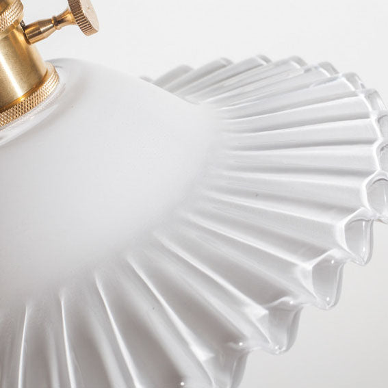 Ripplora Deckenleuchte | Vintage-Runddesign | Glas mit Wellenstruktur | Messing-Optik | Beleuchtung für Wohnzimmer