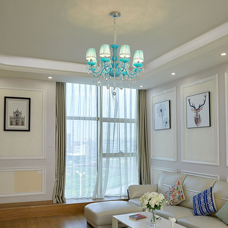 CoastalLume Kristall Kronleuchter | 6/8-Licht Design | Kerzenhalter | Für Wohnzimmer