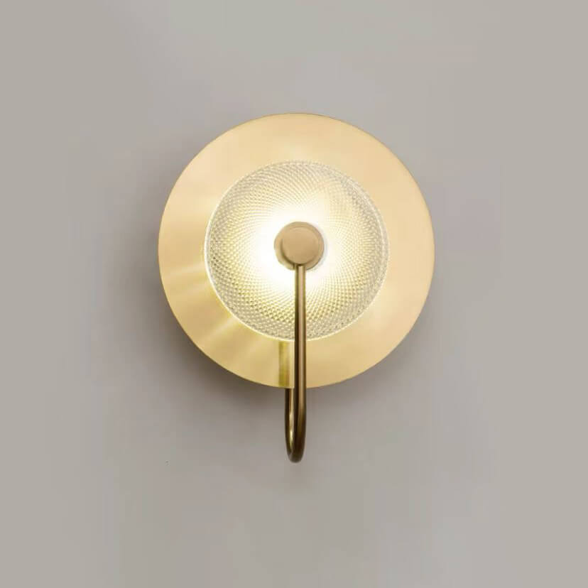 HaloDisc Skandinavische Wandleuchte | Rundes Eisen- und Glasdesign | Minimalistisch | Für Wohnzimmer & Schlafzimmer