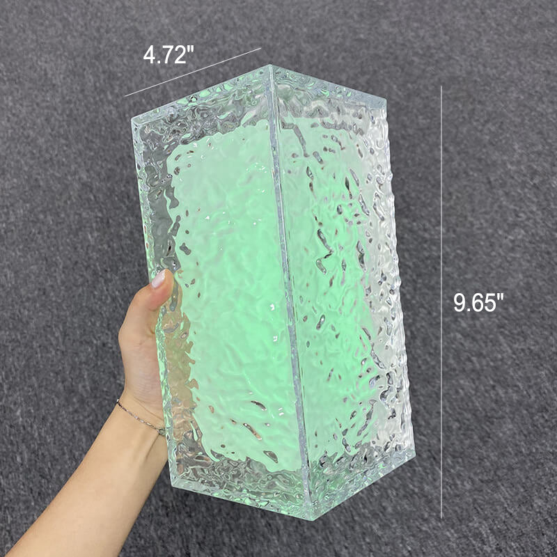 FrostGlow RGB LED Tischlampe | Acryl Eiswürfel Design | Dekoratives Stimmungslicht | Wiederaufladbar