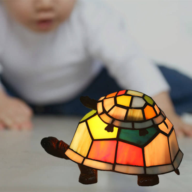 TurtleGlow Tiffany-Stil Schildkrötenlampe | Handgefertigte Glas-Tischleuchte | Stimmungslicht | Nachtlicht | Dekoratives Wohnaccessoire