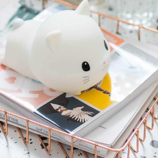 GlowKitty LED Nachtlicht | Kreative Silikon-Katzenlampe | USB-Aufladung & Timer | Kinderzimmer & Stimmungslicht